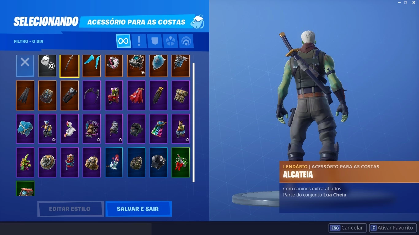 vendo conta de fortnite com 155 skins e com 500 vbucks na conta