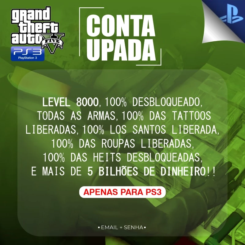 Conta Mod Gta V Ps3 - Playstation - DFG