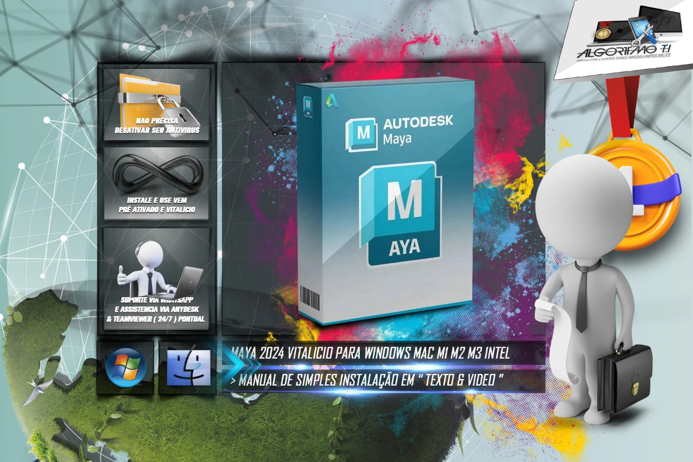 Autodesk Maya 2024 - Vitalicio ( Windows Mac M1 M2 M3 ) - Softwares E ...