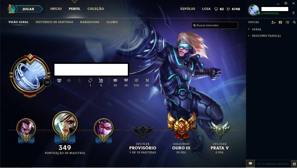 Conta De League Of Legends Gold V Com Todos Os Campeões Lol - DFG