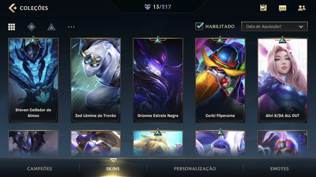 Esmeralda Iii 61% Win Rate + 10 Skins + 23 Campeões + Passe