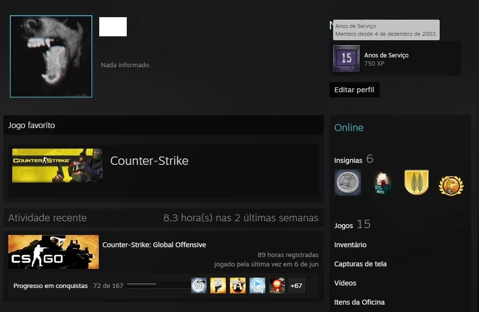 CONTA STEAM ANTIGA 18 ANOS (CRIADA EM - Counter Strike - Contas e outros -  GGMAX