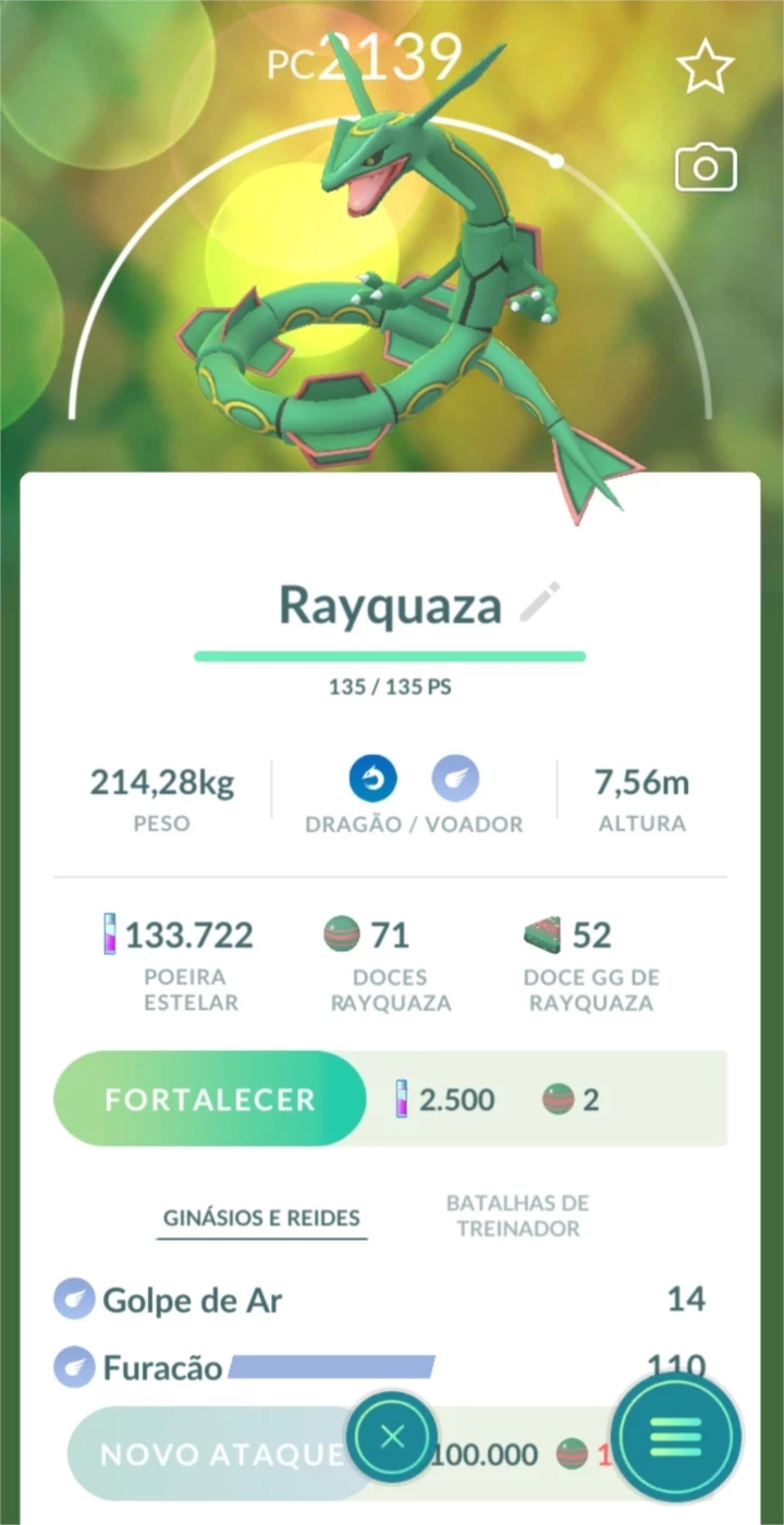 Conta Rayquaza 100% Shiny - Pokemon Go - DFG