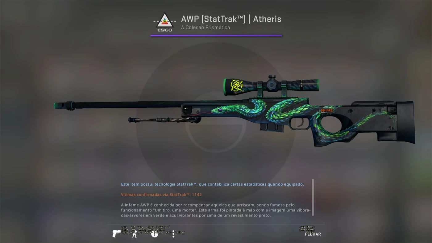 Buy and Sell StatTrak™ AWP  Atheris (Field-Tested) CS:GO via P2P quickly  and safely with WAXPEER