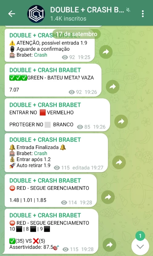 Histórico de resultados - Brabet Double