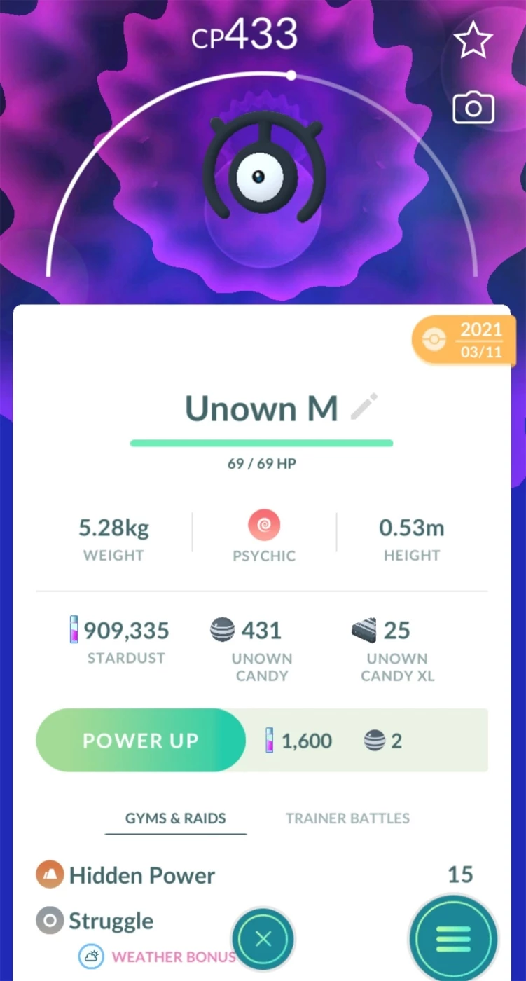 Unown Letra M - Vários Disponíveis - (Leia A Descrição) - Pokemon