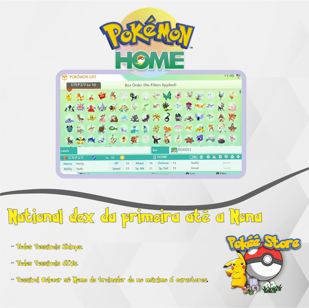 Pokémons Da 1ª Até A 9ª Geração Todos Para Seu Pokémon Home - Outros - DFG