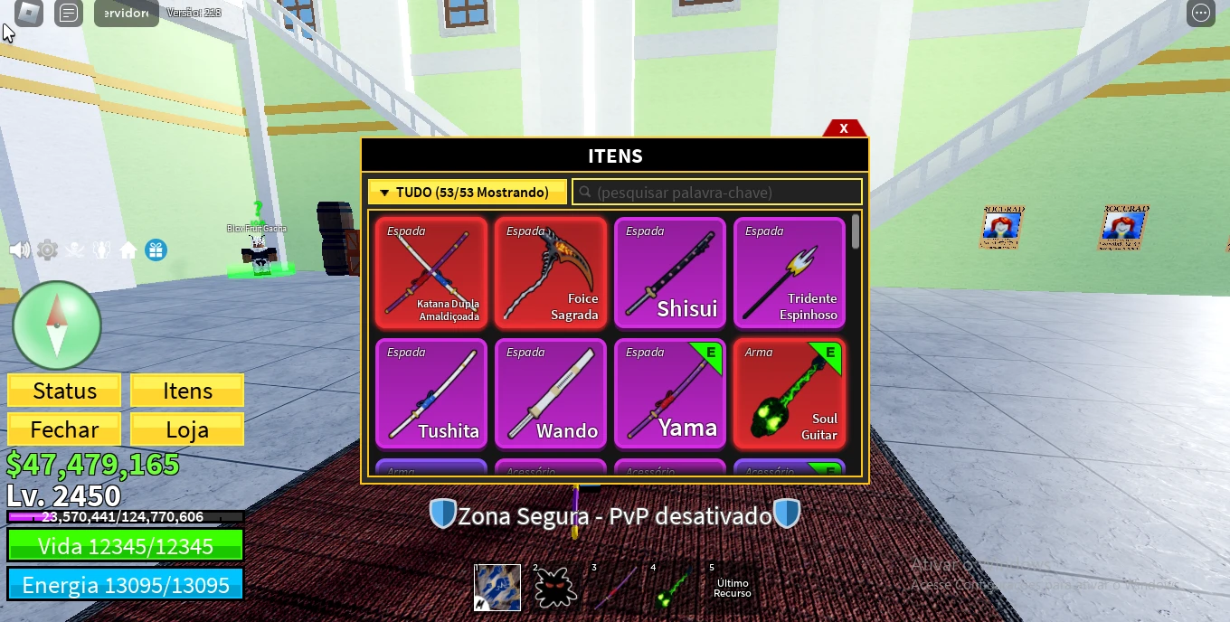 Conta Blox Fruits Com Dragon Sanguine Todas Espadas E Armas - Roblox - DFG