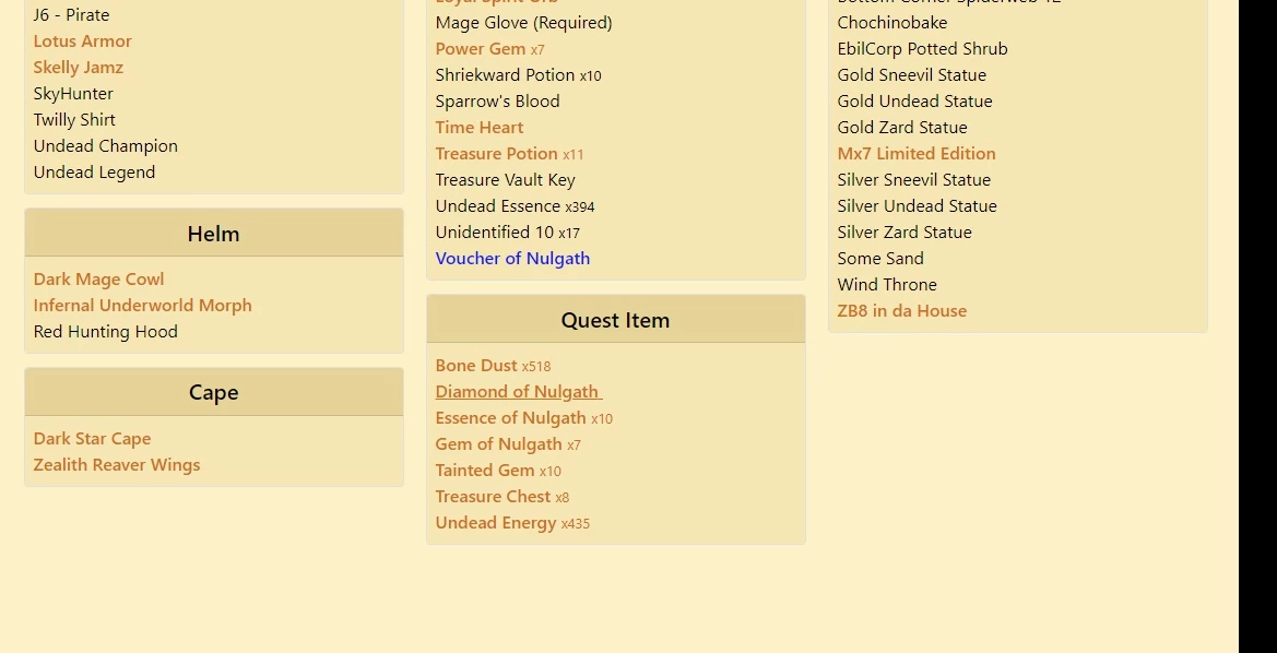 Essence of Nulgath, Item