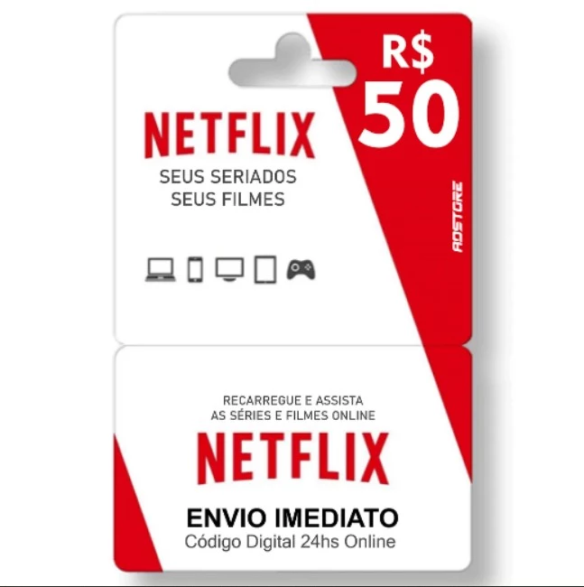 Cartão Netflix R$ 50 Reais Código Digital