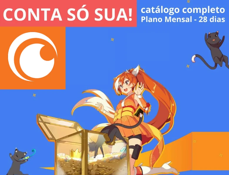 Assinaturas e Premium > Conta Crunchyroll Premium plano mega fan anual 365  dias + Garantia!