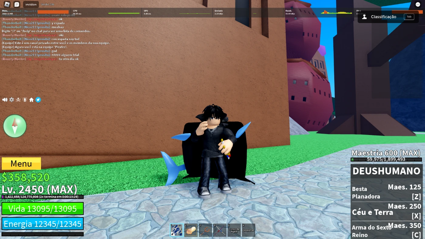 Roblox > Conta Blox Fruit Level Max (GodHuman + CDK)