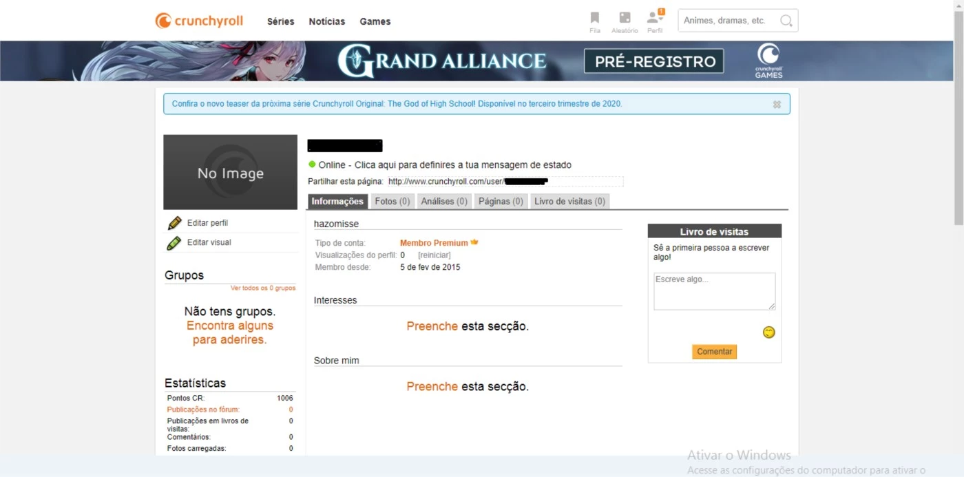 Crunchyroll Premium 1 Ano Conta Privada - Assinaturas E Premium - DFG