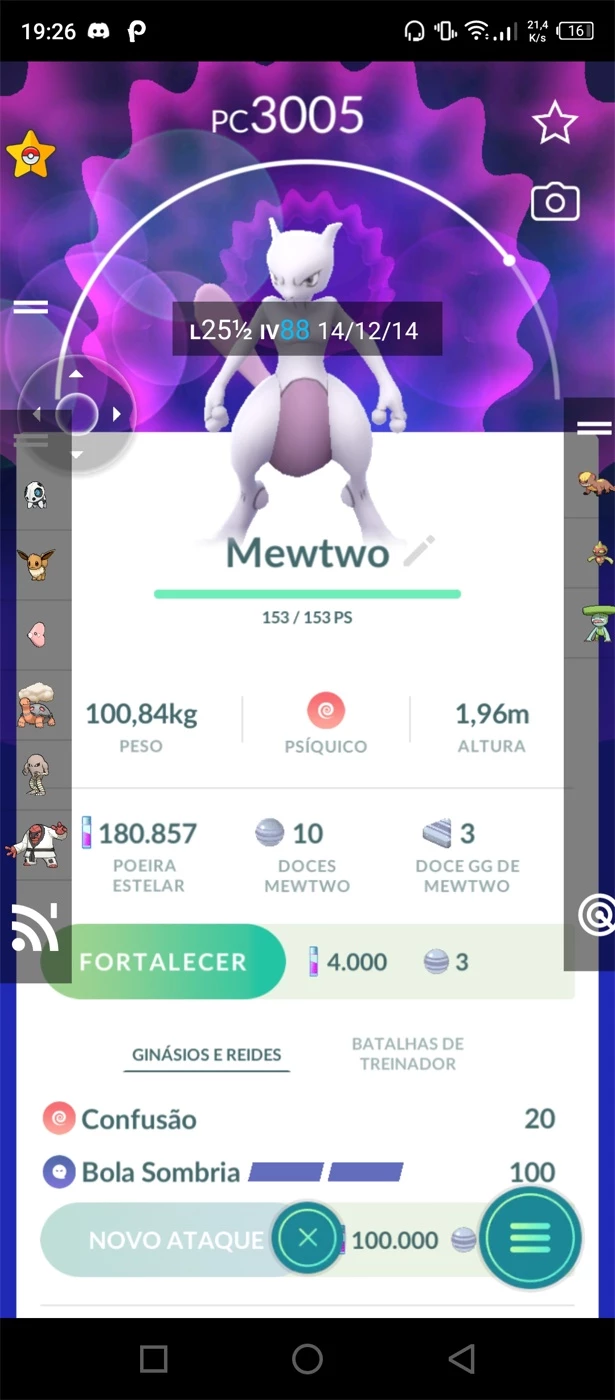 Mewtwo Pokémon Go - (Leia A Descrição) Lendário Pc 2100+ - Pokemon Go - DFG