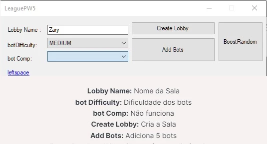 tools] League PW5 - Criar MODO TREINO 5x5 com bots - League of