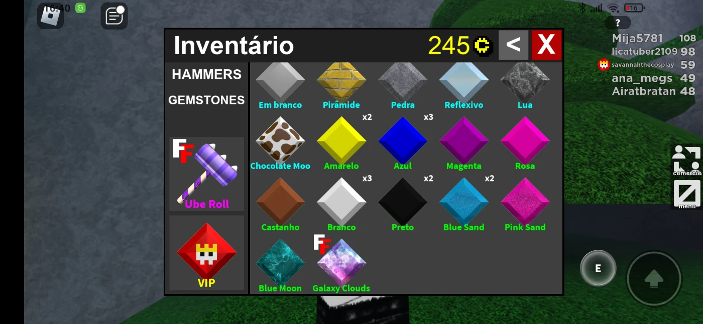 selling flee the facility hammers + gems for robux !! (name your