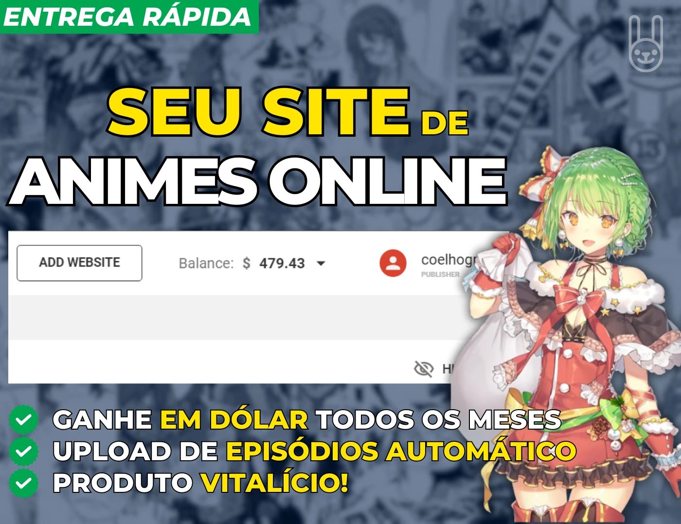 ✨ Ganhe Em Dólar Com Seu Próprio Site De Animes Online