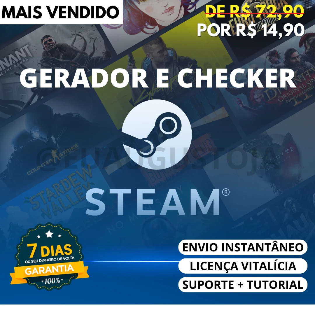 Gerador E Cheker De Steam Keys (Entrega Imediata) + Brinde - DFG