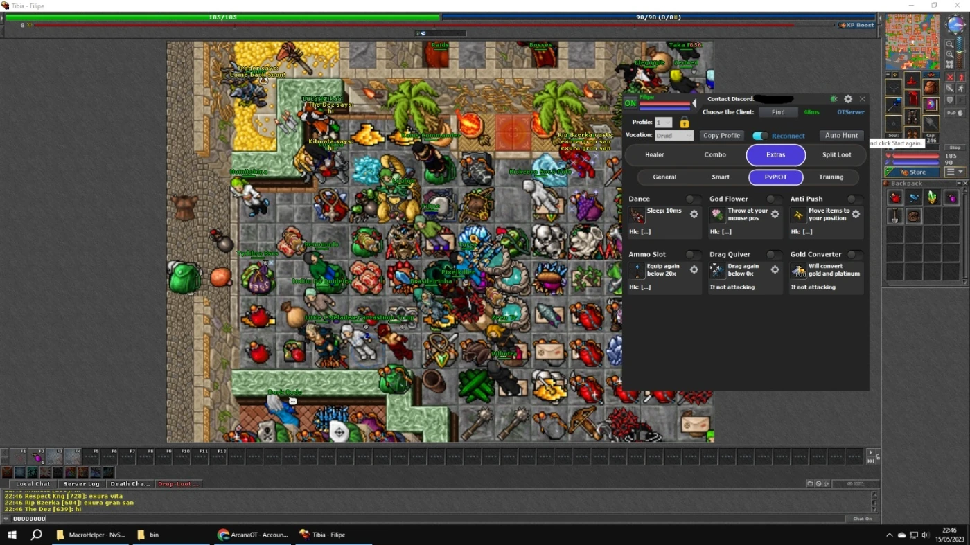 Bot Tibia 12 (Fora Da Tela) Multifunções. - DFG