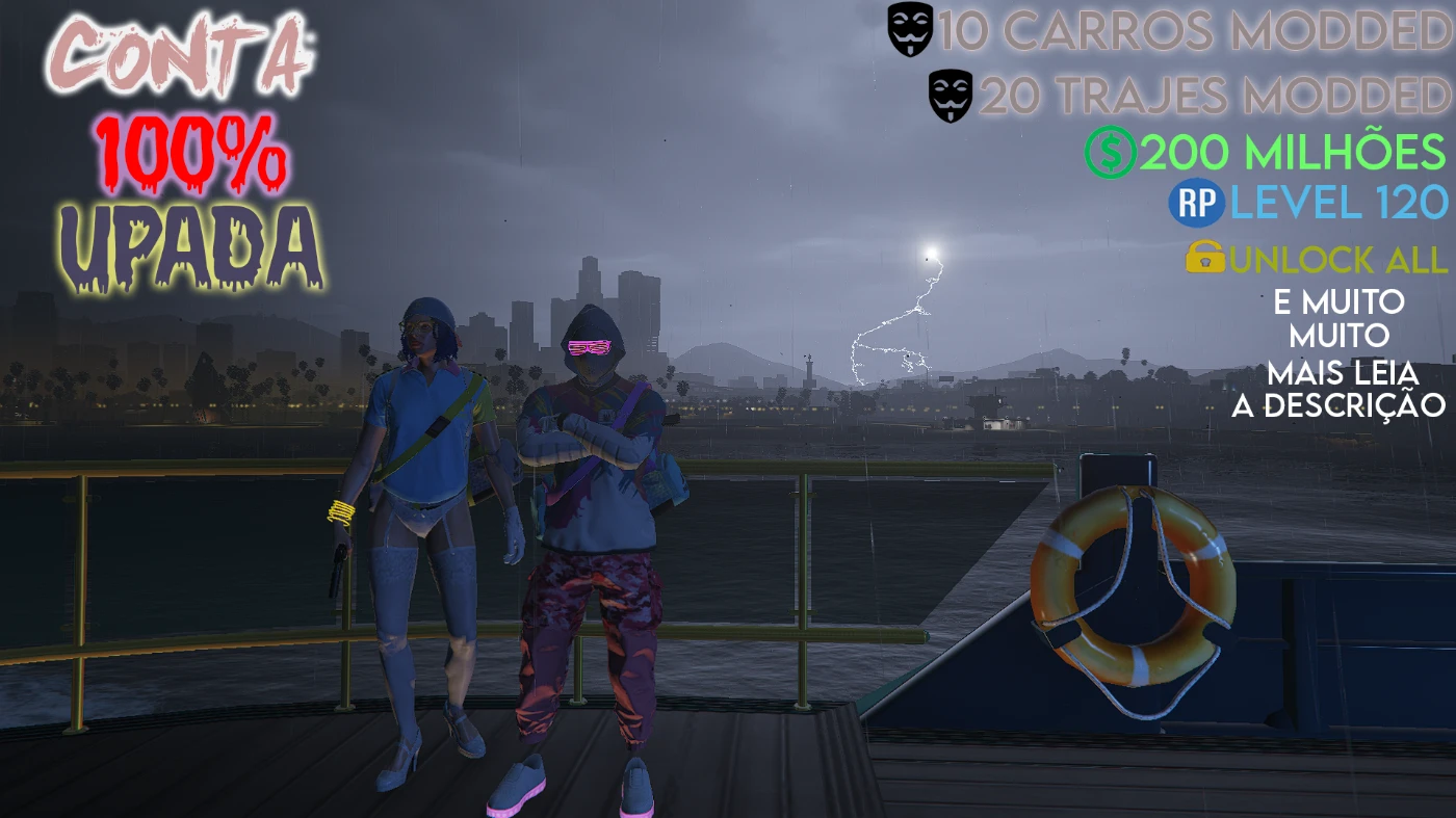 GTA > Conta mod gta v online de Xbox one 500 milhões nivel 120 trajes mod