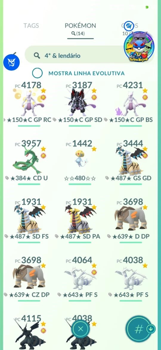 Conta Monstra Lv50 Mewtwo Armadura & Rayquaza 100% - Pokemon Go - DFG