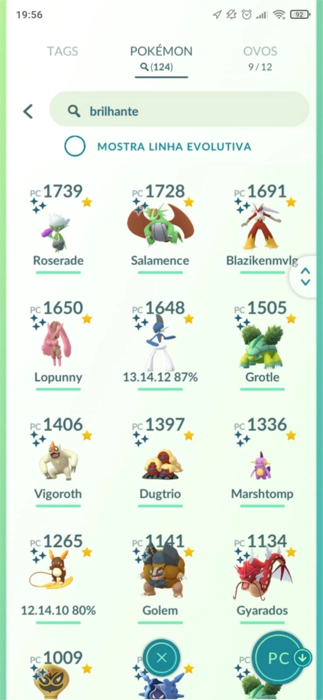 Conta PTC c/ 20 Pokémons Shinys Aleatórios - Pokémon GO - PokéMart