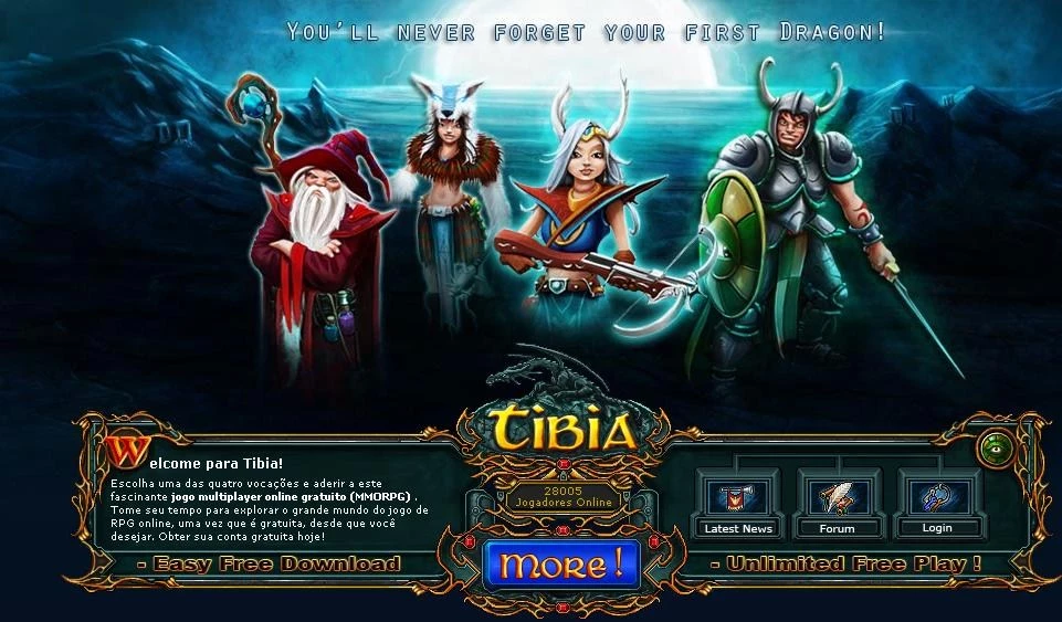 Tibia - Free Multiplayer Online Role Playing Game - About Tibia