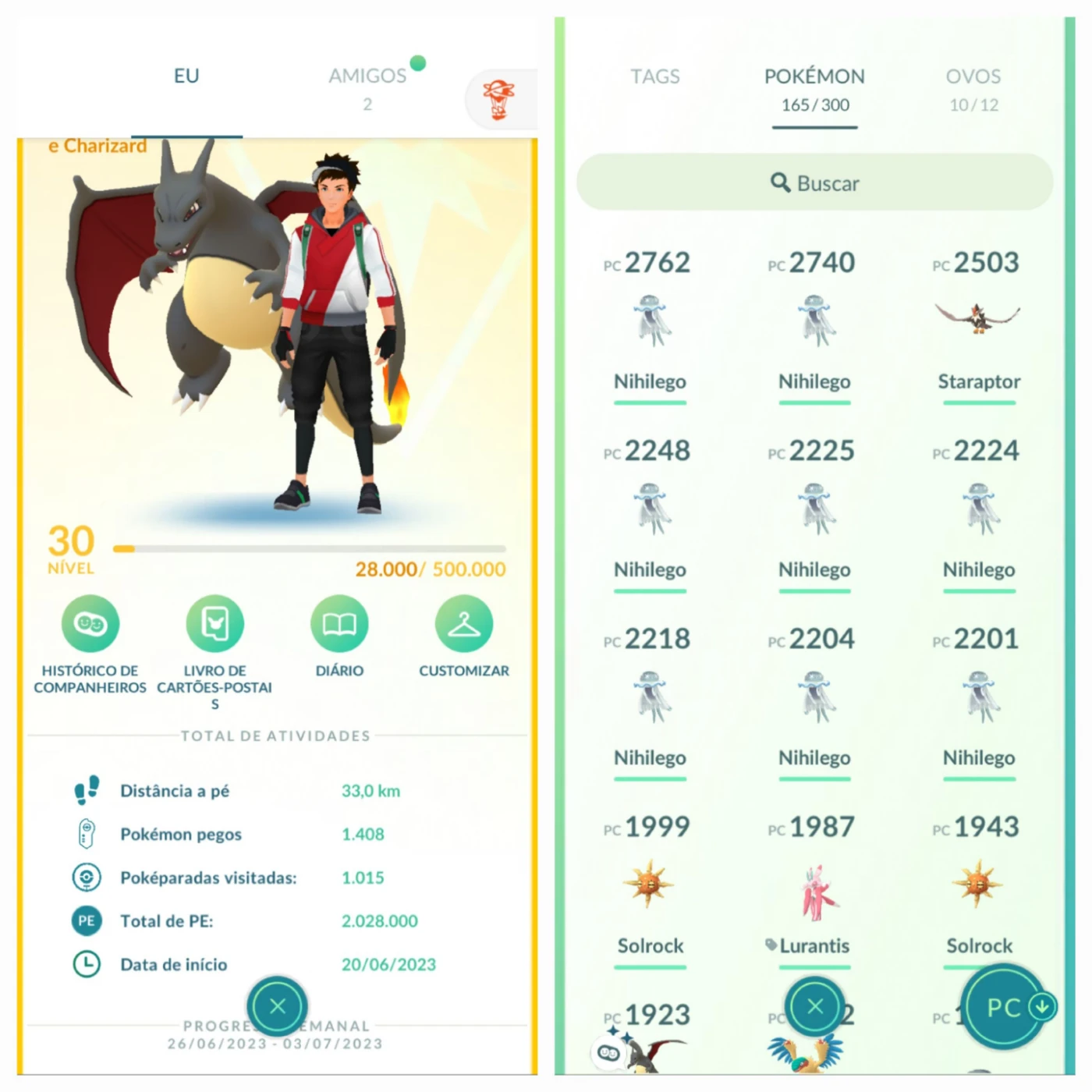 Conta Pokemon Go Nivel 30 - Mais De 500 Mil De Poeira Estela - DFG