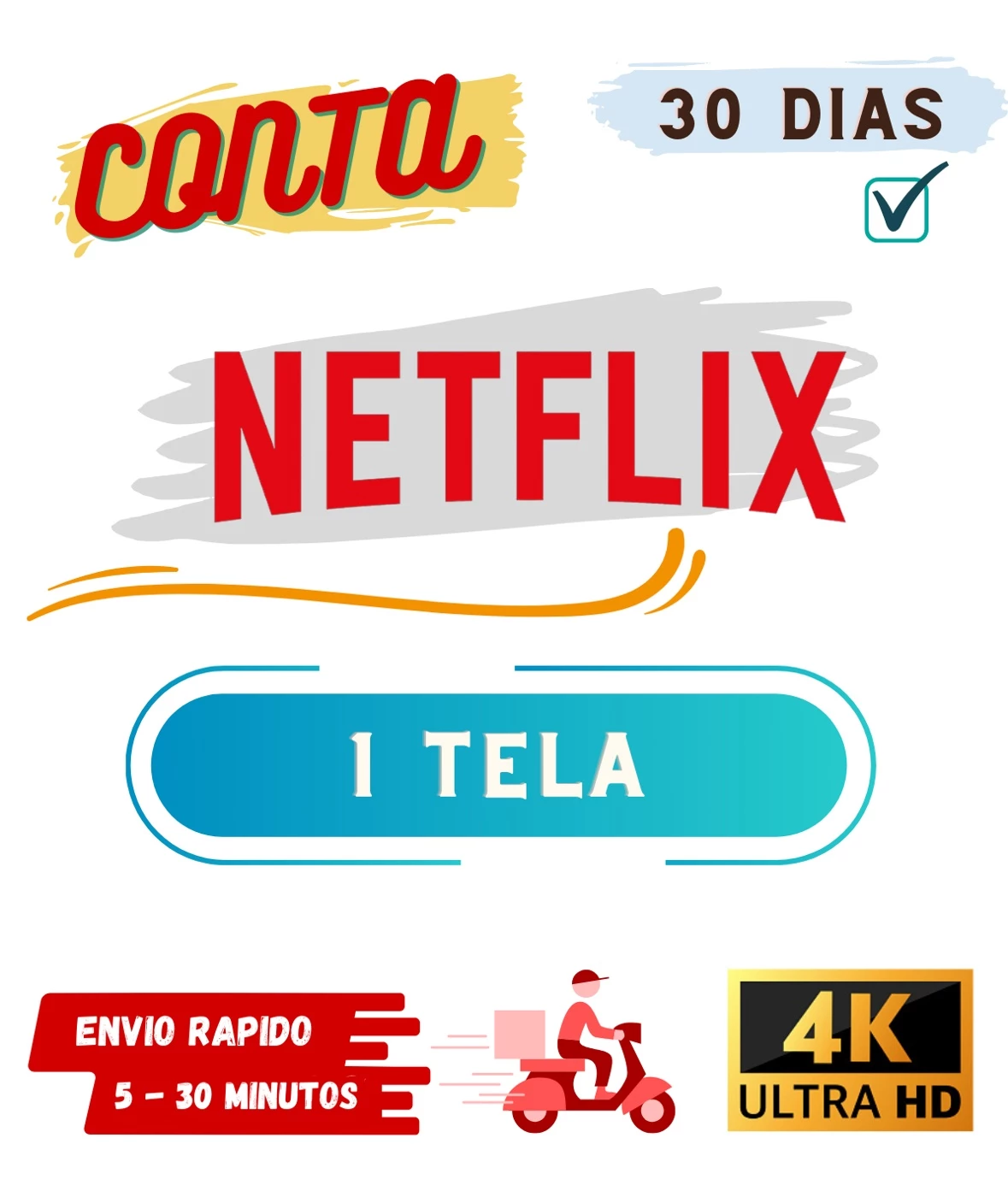 Assinatura Netflix 1 Tela 4K – Plano Premium – Conta Compartilhada