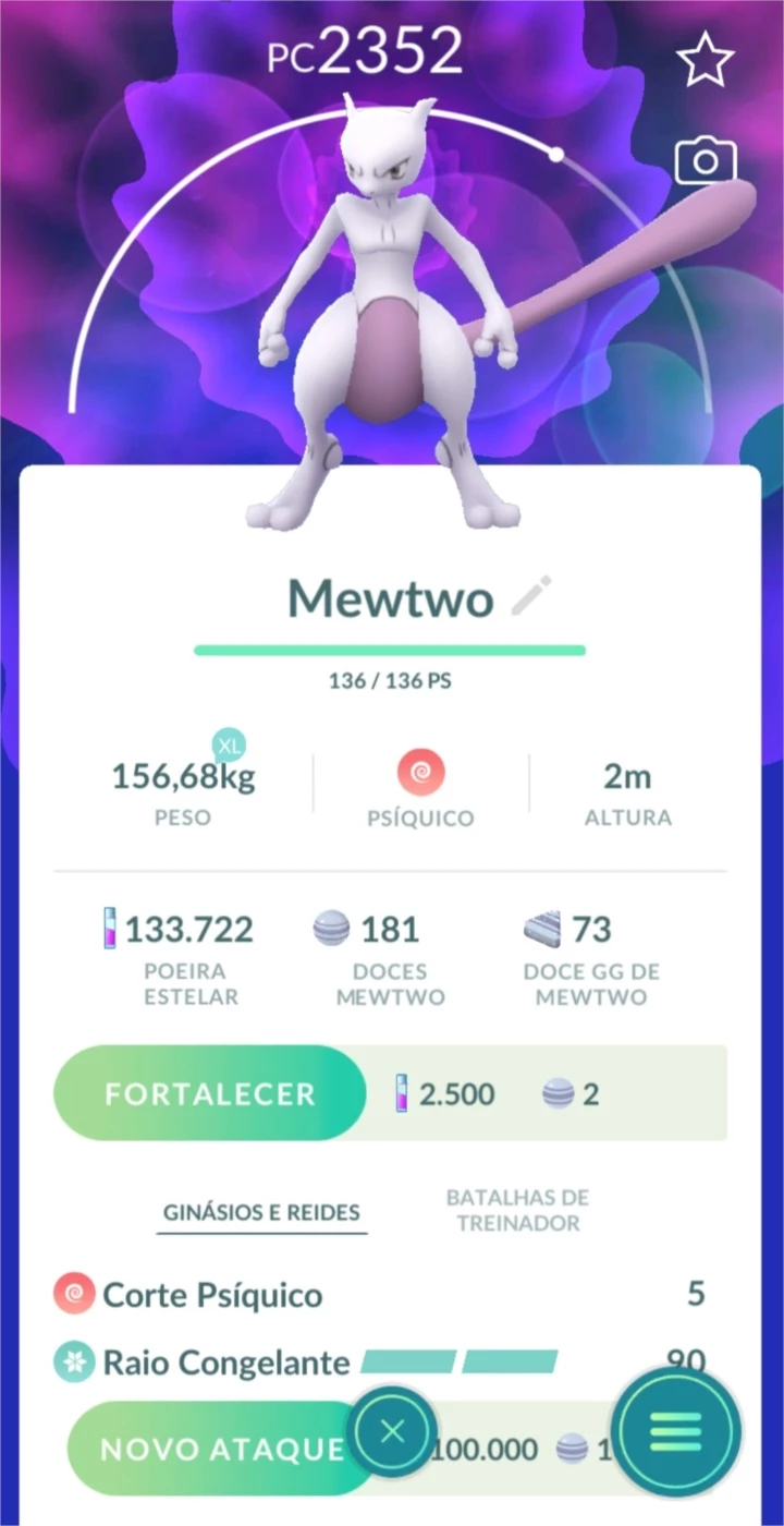 Mewtwo Pokémon Go - (Leia A Descrição) Lendário Pc 2100+ - Pokemon Go - DFG