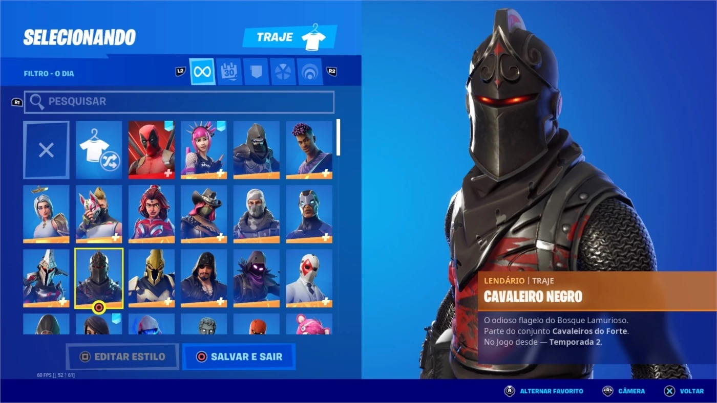 Conta Fortnite Cavaleiro Negro