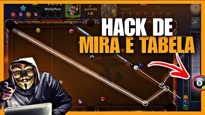 HACKER DE MIRA E TABELAS GRÁTIS NO 8 BALL POOL ATUALIZADO NA NOVA VERSÃO  BETA 