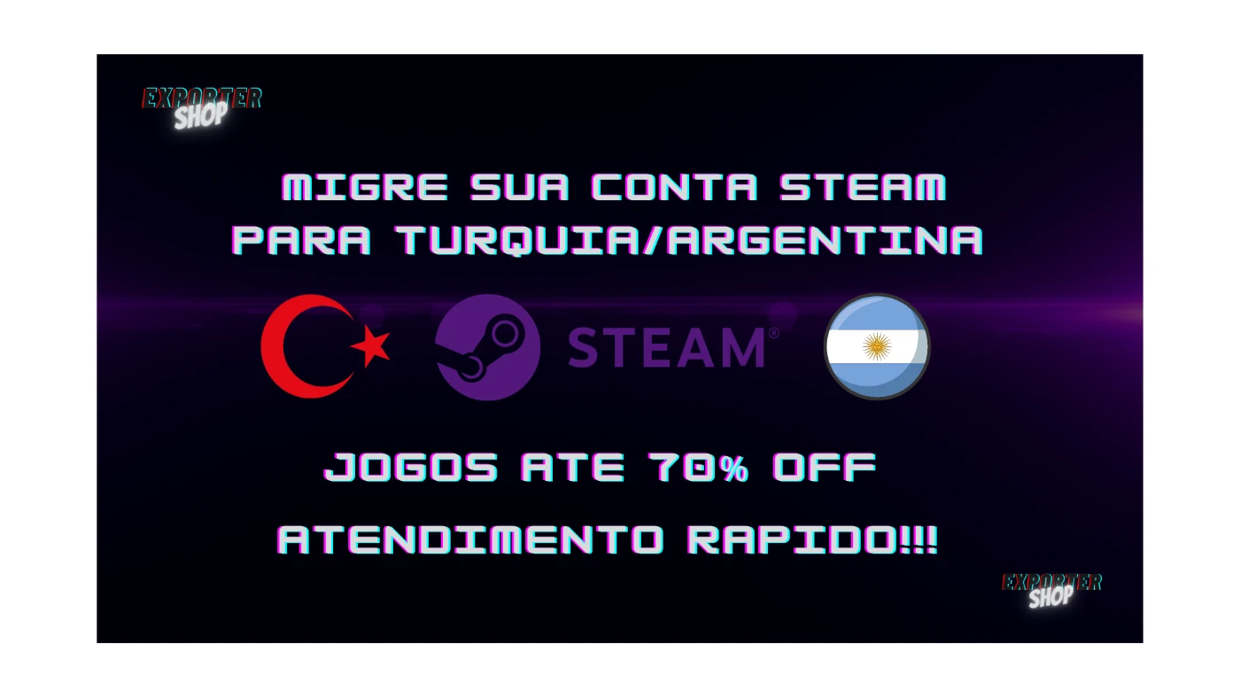 Steam > CONTA STEAM TURQUIA/TURCA OU ARGENTINA PREÇO DE JOGOS+BARATOS  (SUPER PROMOÇÃO)
