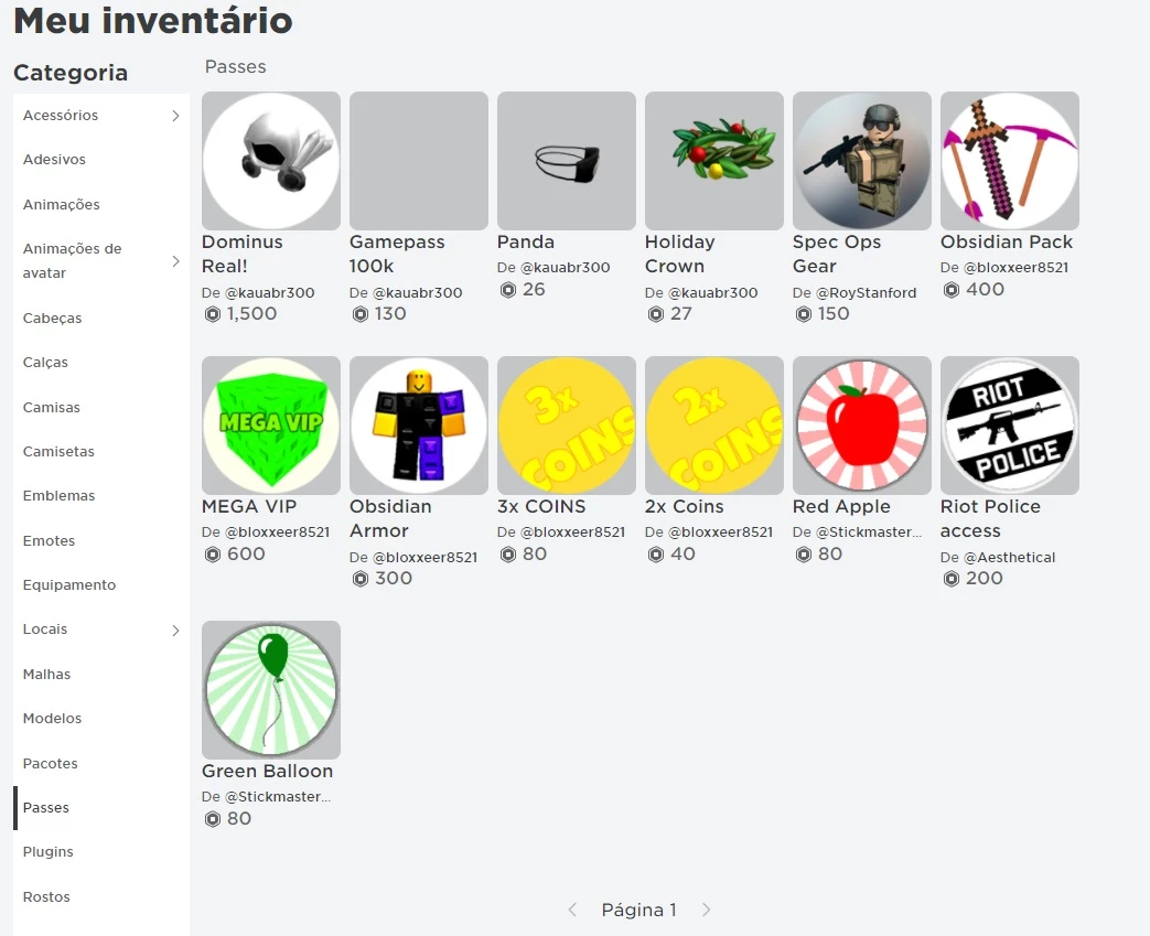 Roblox | Conta roblox barata com itens raros e