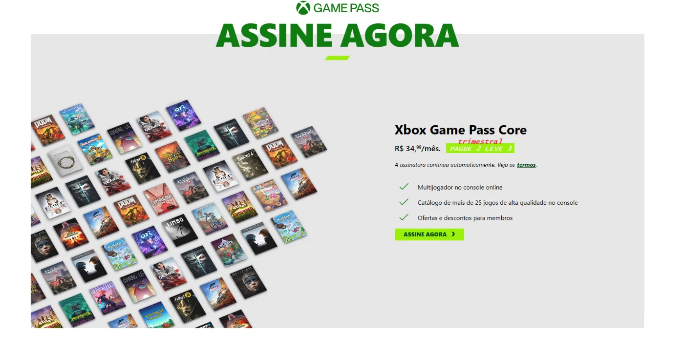 Comprar Cartão Xbox Game Pass Core - Assinatura 3 Meses