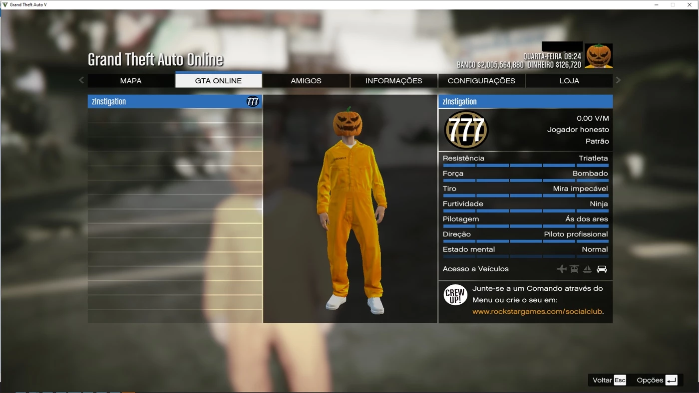 Upo Conta Gta 5 Level 200 E +100 Milhoes De Dinheiro - DFG