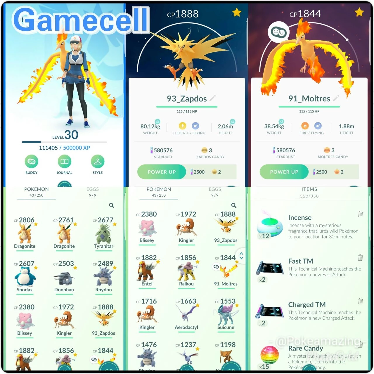 Zapdos Pokémon Go - (Leia A Descrição) Lendário Pc 2200+ - Pokemon Go - DFG