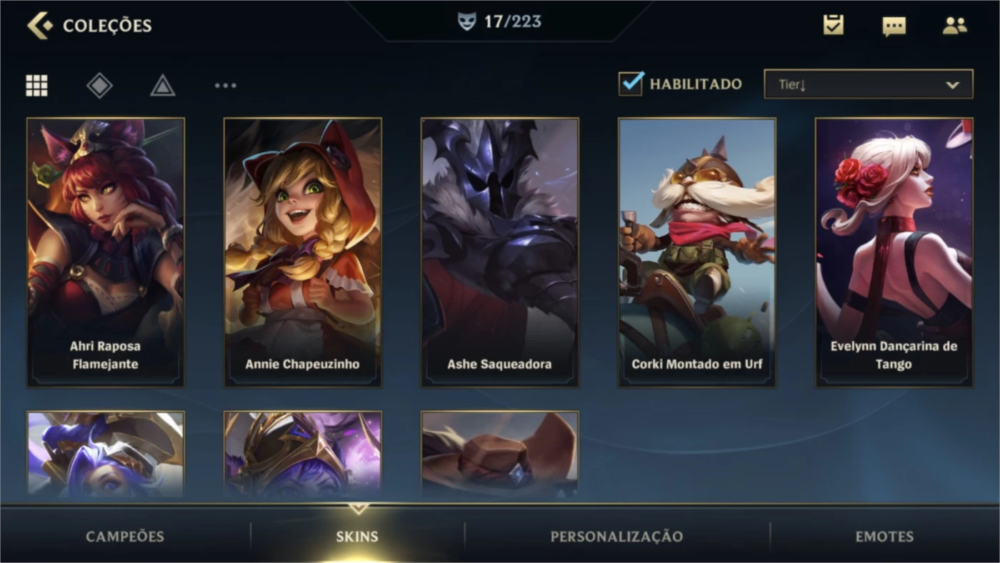 Desapego Games - League of Legends: Wild Rift > Conta Wild Rift - 384 Skins  - Quase Todas, 14k de recarga em Reais