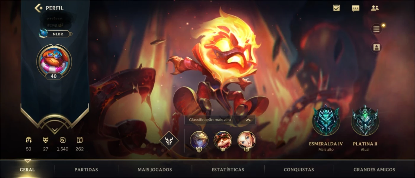 CONTA PLATINA IV COM 79% DE W.R + SKINS - League of Legends