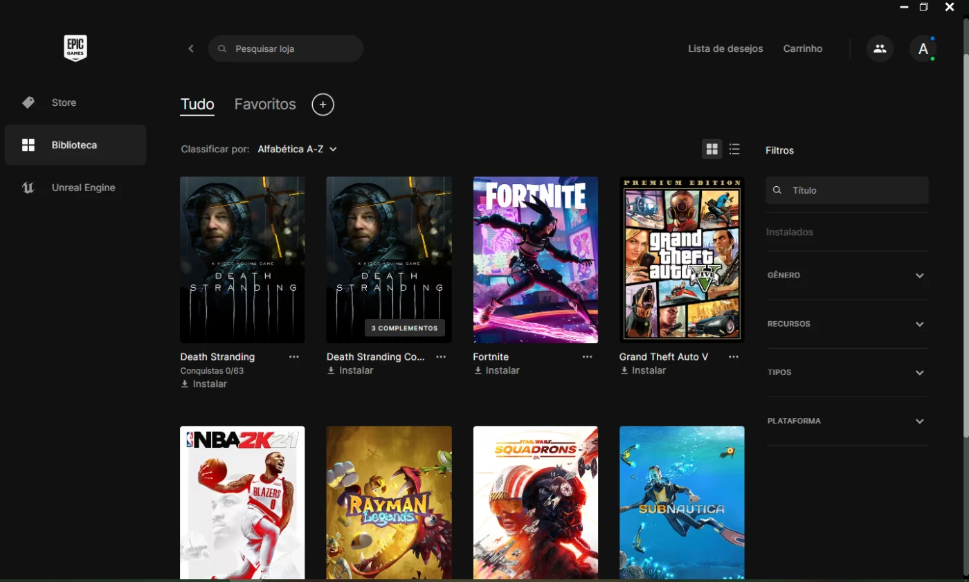 Epic Games > Vendo Conta Epic Games, Alguns Jogos com acesso total!