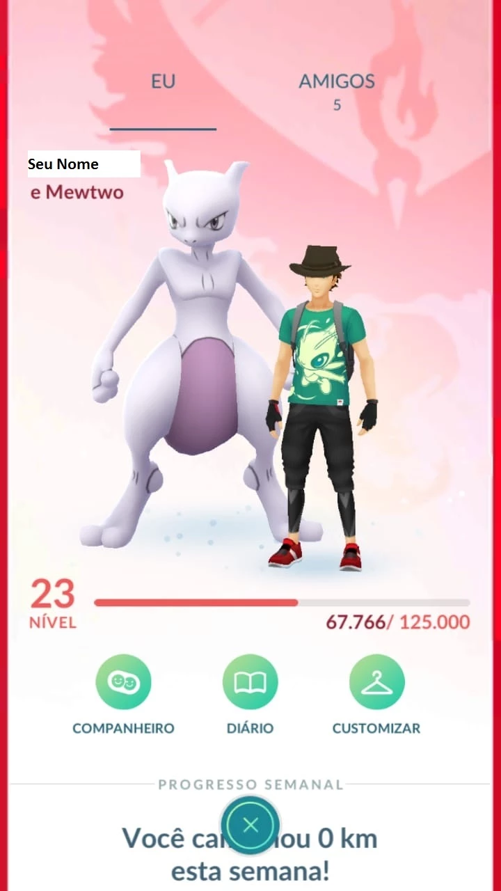 Mewtwo Pokémon Go - (Leia A Descrição) Lendário Pc 2100+ - Pokemon Go - DFG