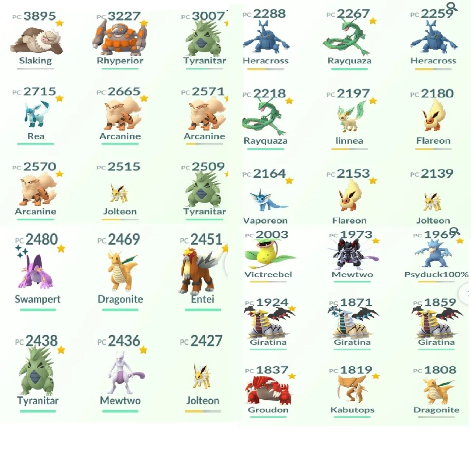 Todos os Pokémons shinys