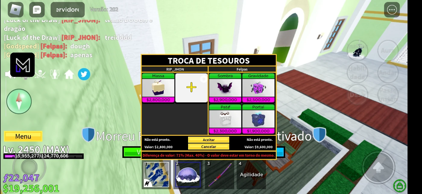 Contas Bloxsfruits Com Soul,Godhuman E Chance Defruta Mítica - Roblox - DFG