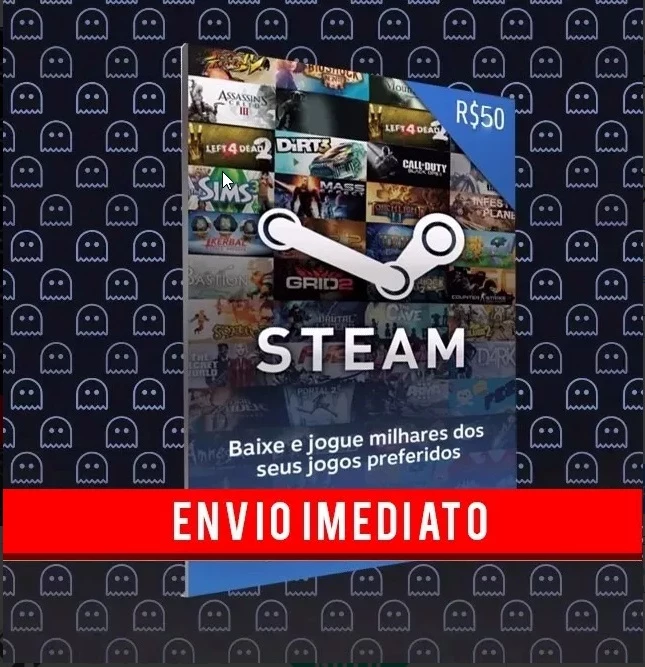 Steam Cartão Pré-Pago Wallet Key - R$ 100 Reais Crédito Card - DFG