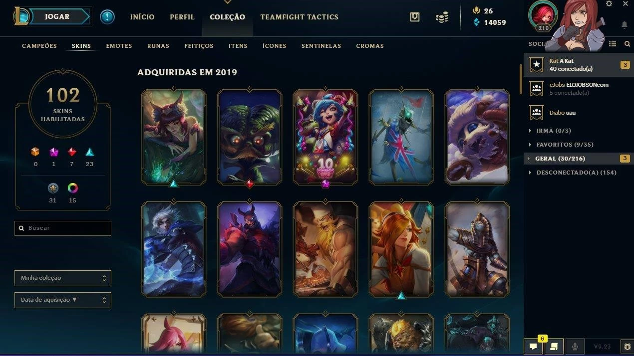 Conta Lol D2 - 126 Skins, Emote De Challenger - League Of Legends