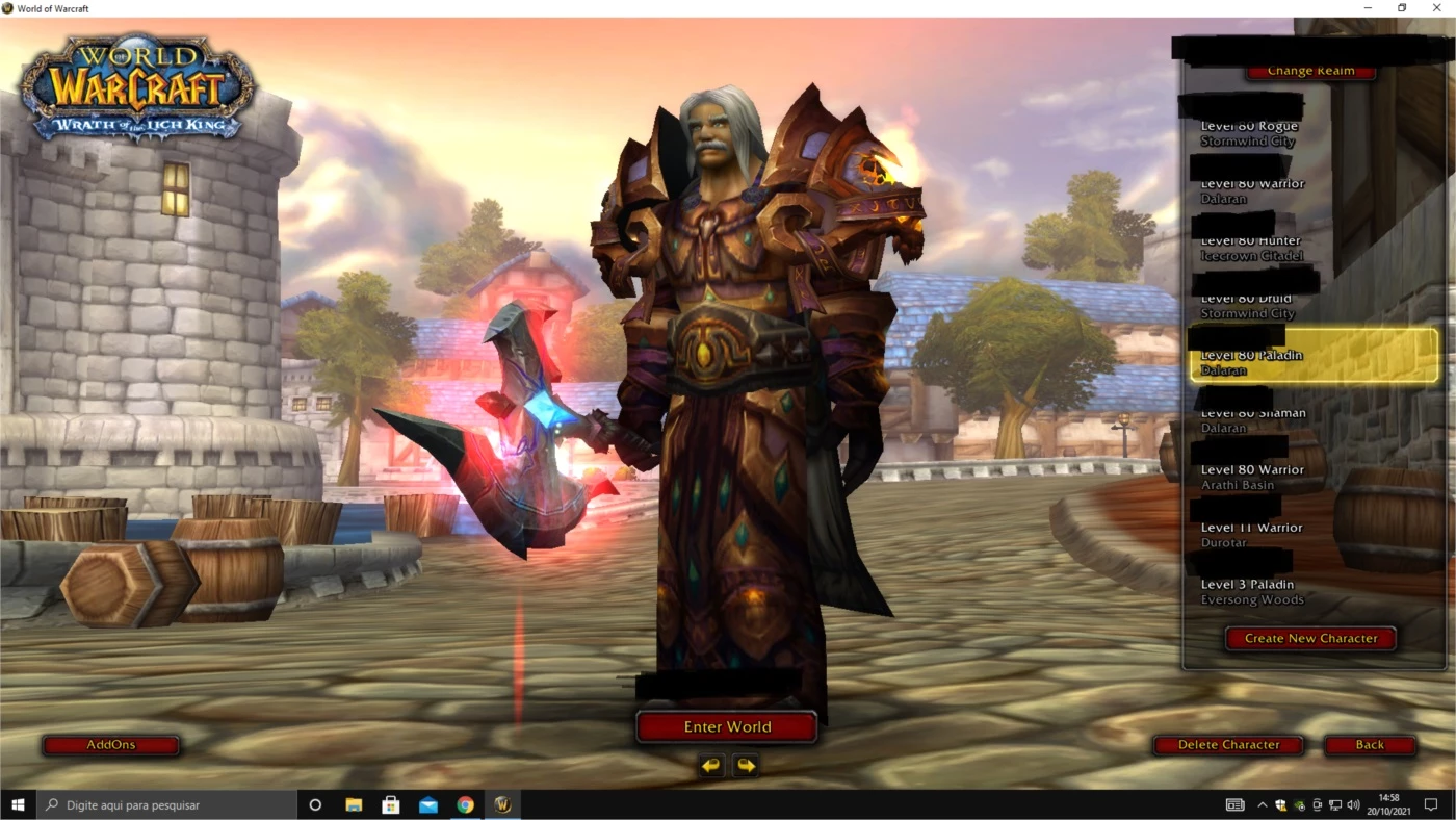 Conta World Of Warcraft Server Wow Brasil - Blizzard - DFG