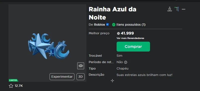 Conta Roblox Full acesso Com limited e - Roblox - Outros jogos