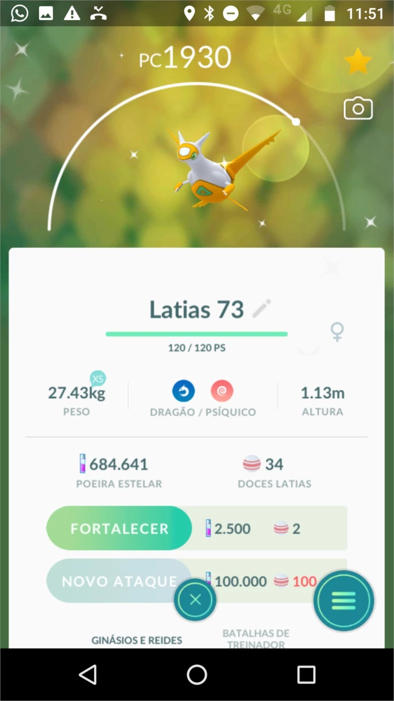 Latios Pokémon Go - (Leia A Descrição) Lendário Pc 1900+ - Pokemon Go - DFG