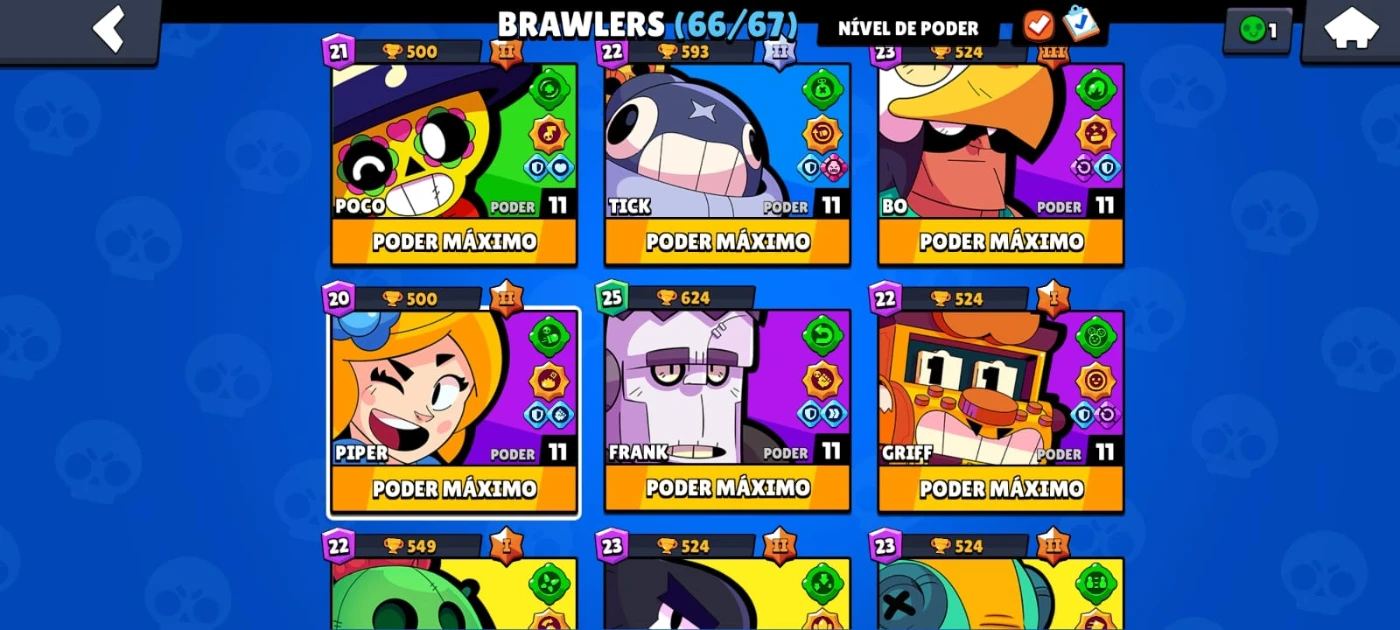 Desapego Games - Brawl Stars > Conta Brawl Stars com vários personagens