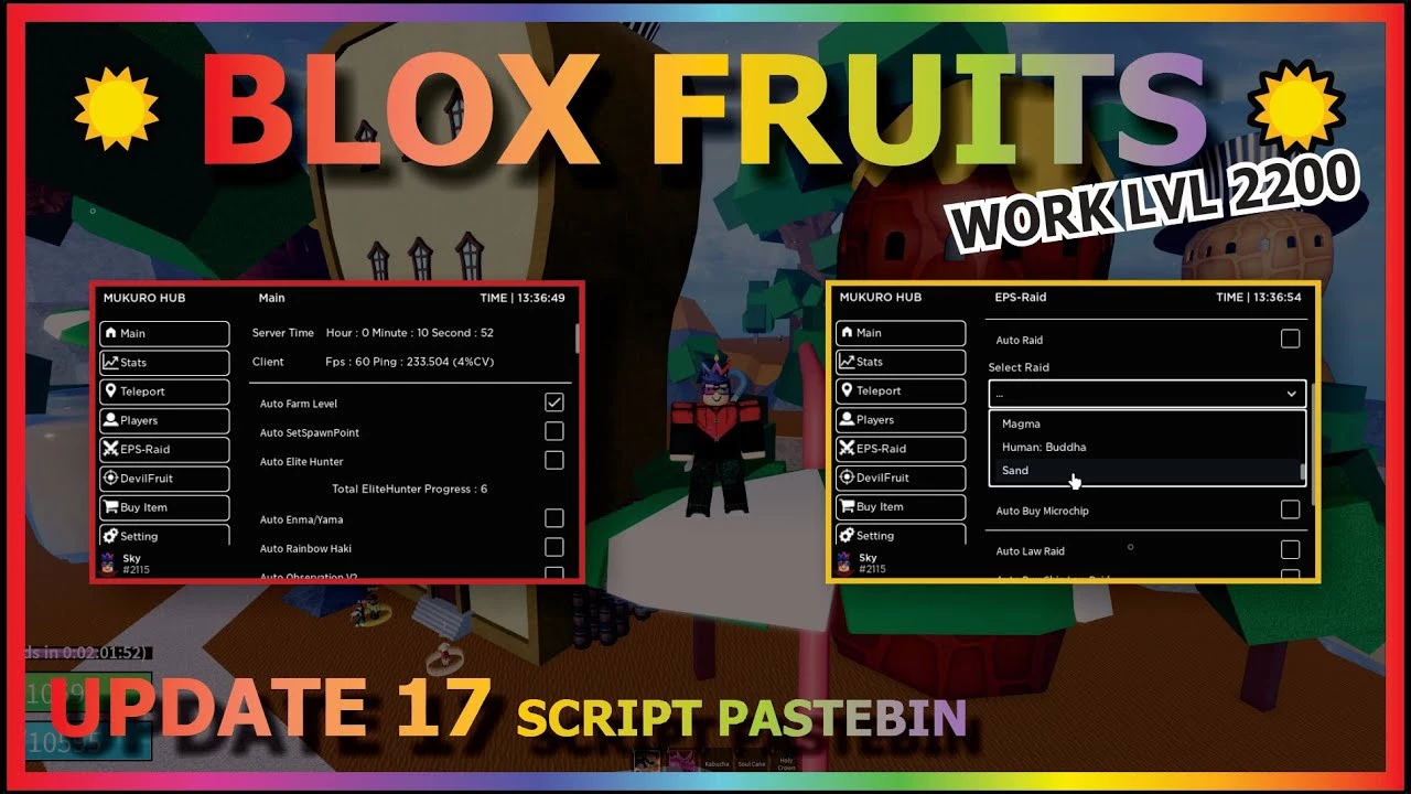 BLOX FRUITS Script Mobile UPDATE 20 AUTO FARM NEW AREA